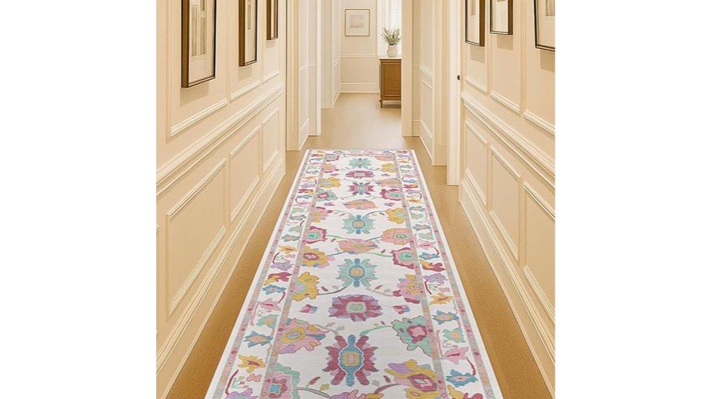 pink floral turkish rug