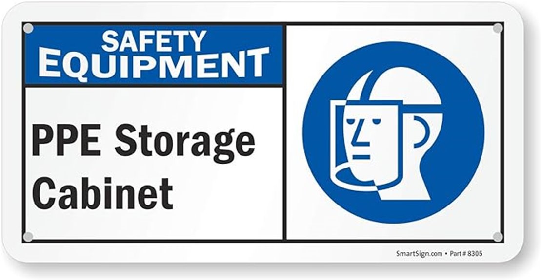 ppe storage cabinet sign