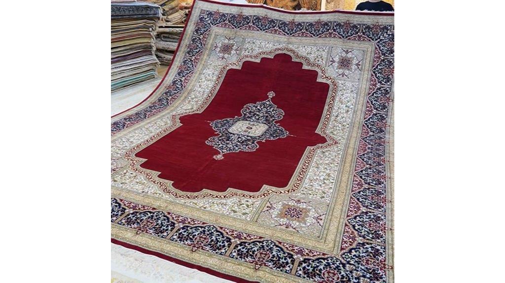 red handwoven medallion rug