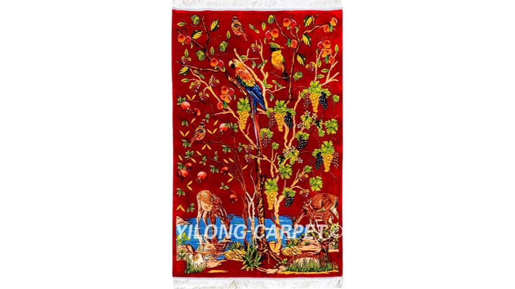 red silk tree tapestry