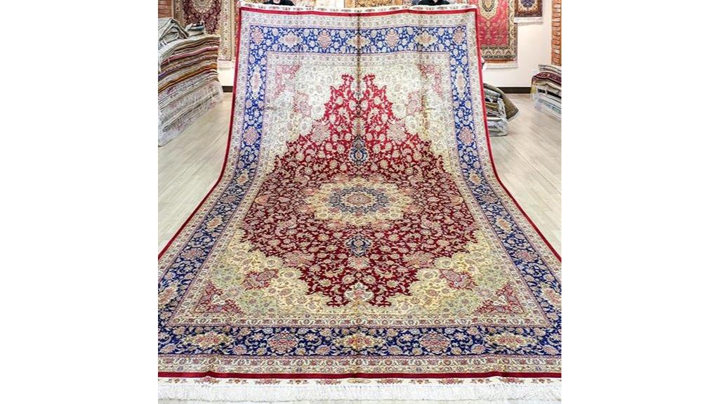 red vintage floral rug