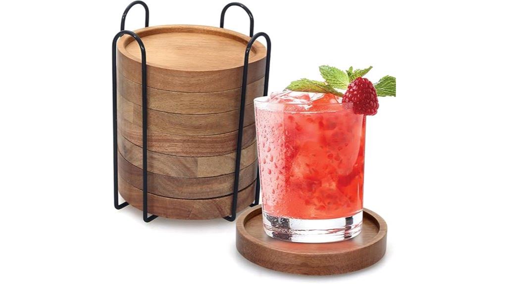 rustic wooden coasters set