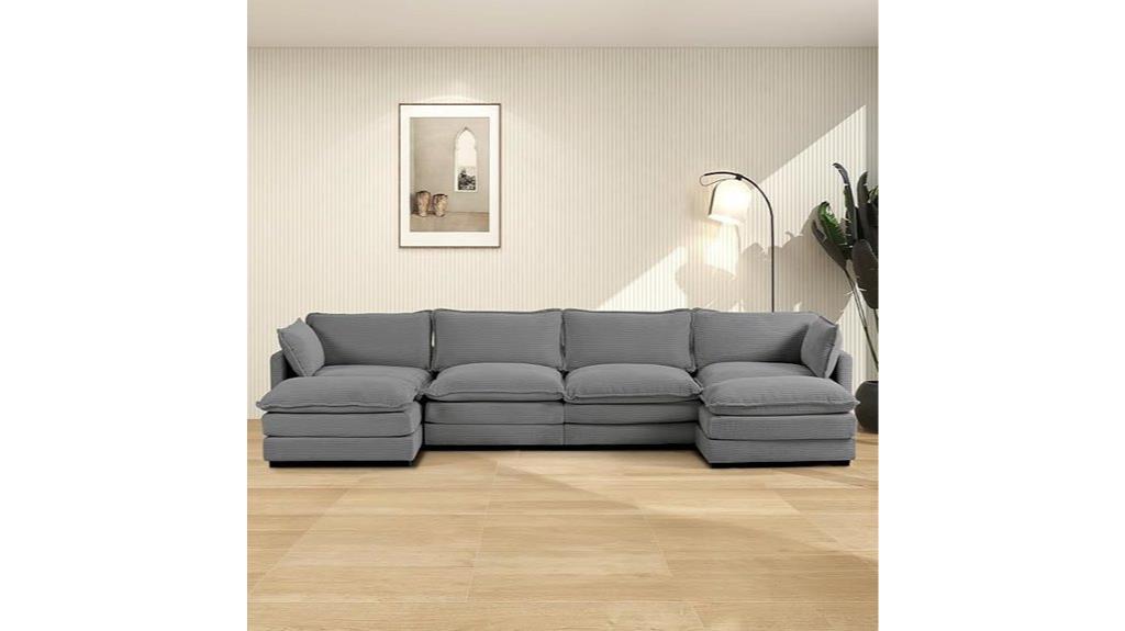 sectional cloud couch with ottomans