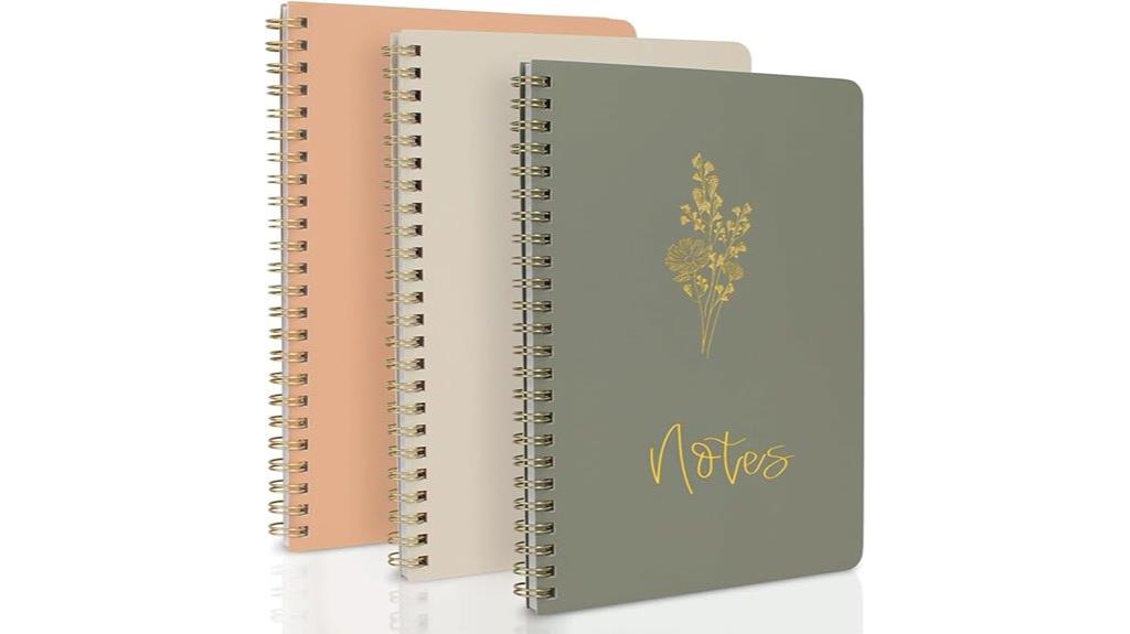 set of three stylish journals