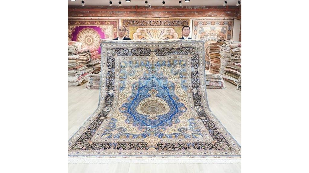 silk rug with tassels