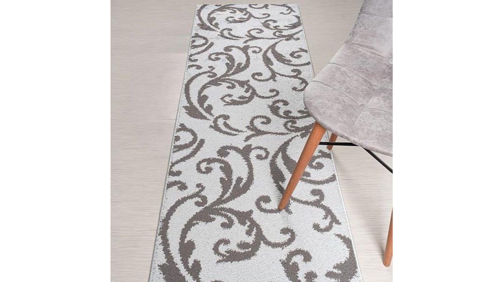 silver floral runner rug