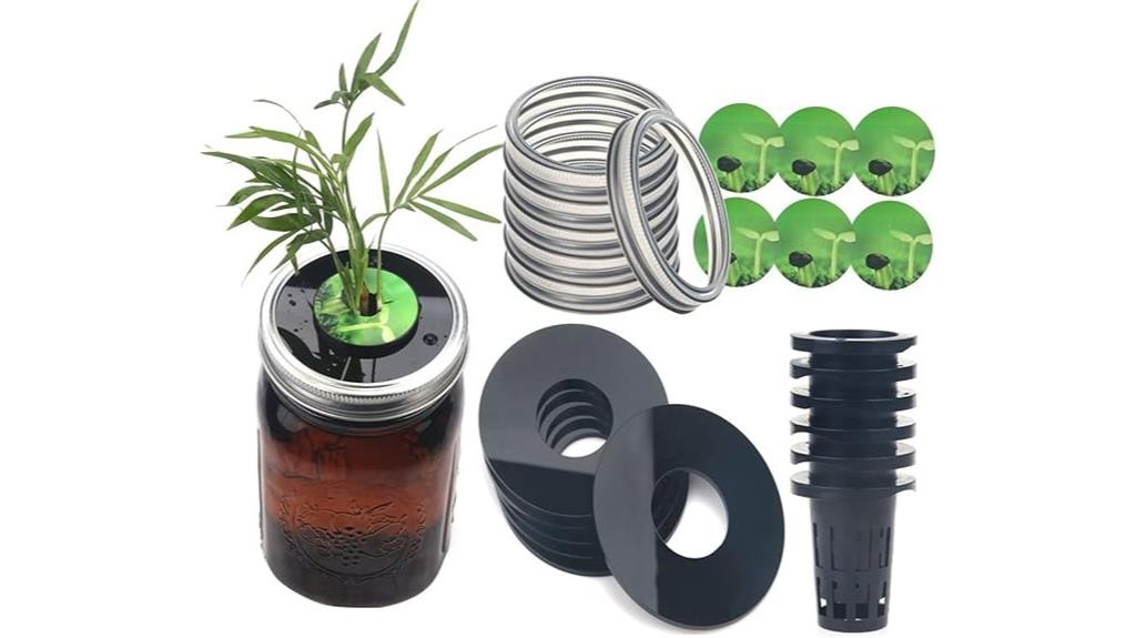six pack black hydroponic lids