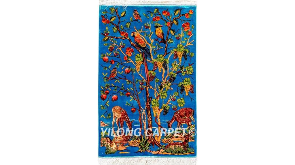 small tree silk rug