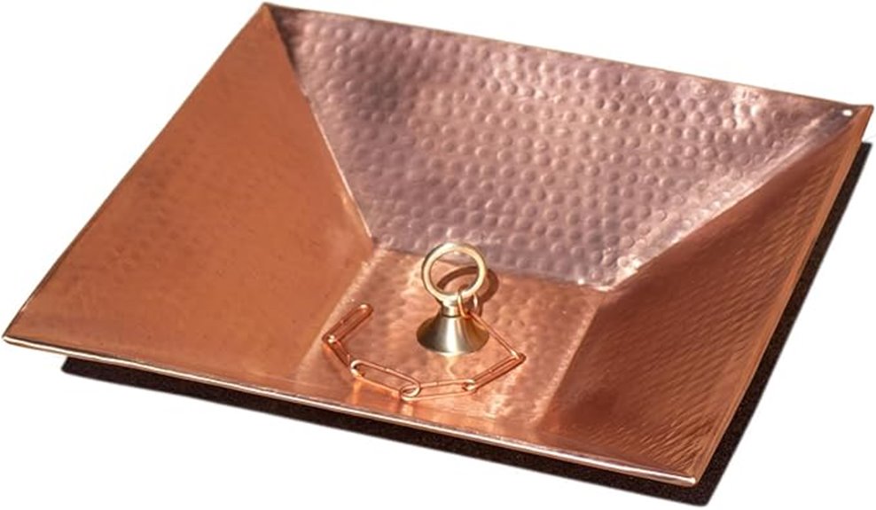 square hammered copper dish