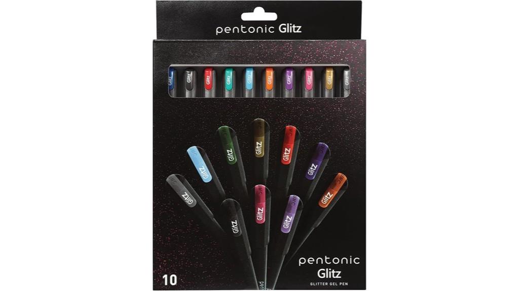 ten glitter gel pens