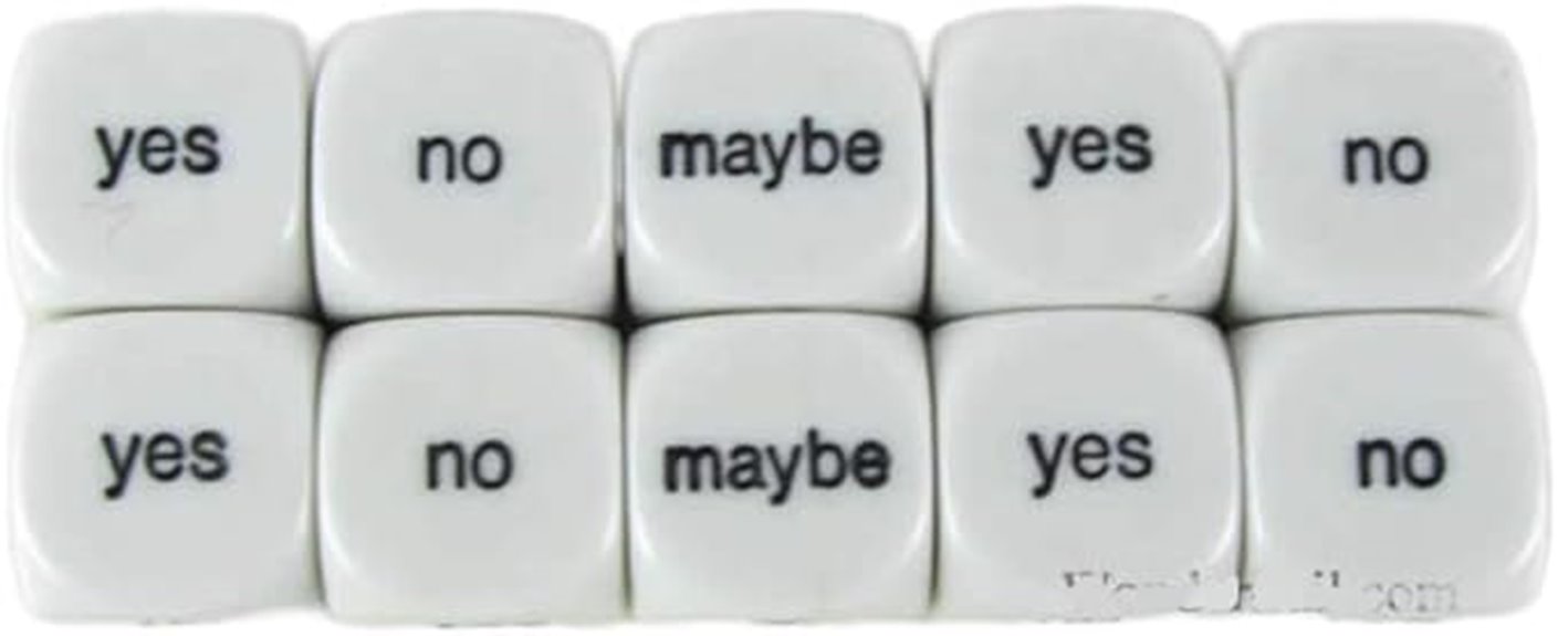 ten piece decision dice set