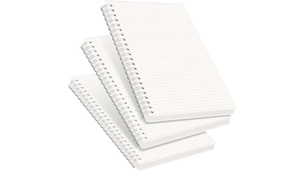 three pack dotted a5 notebooks