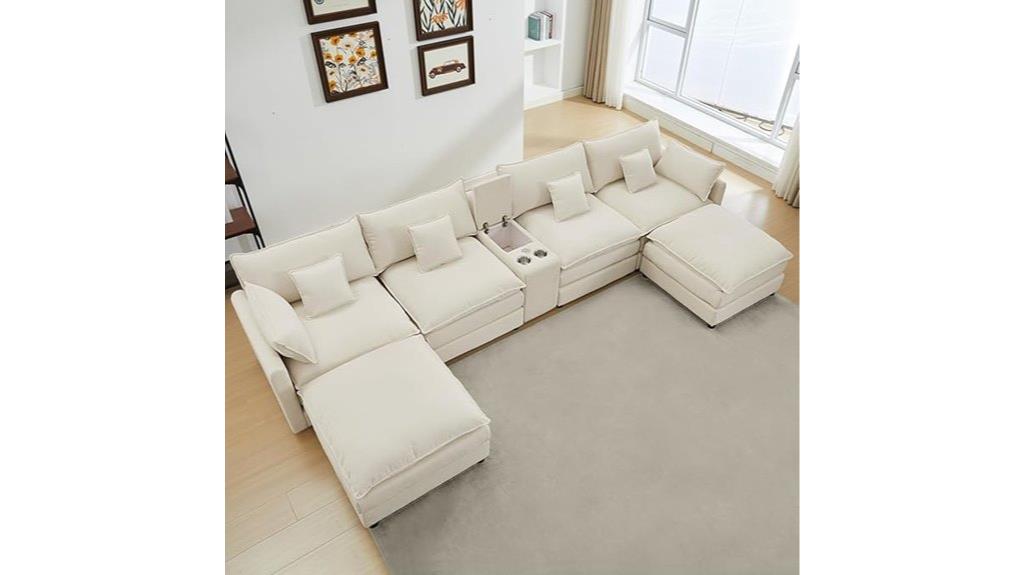 u shaped modular cloud couch