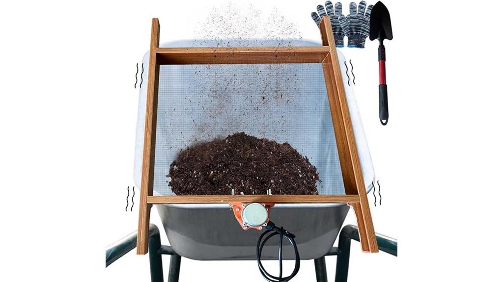 vibration powered soil sifter