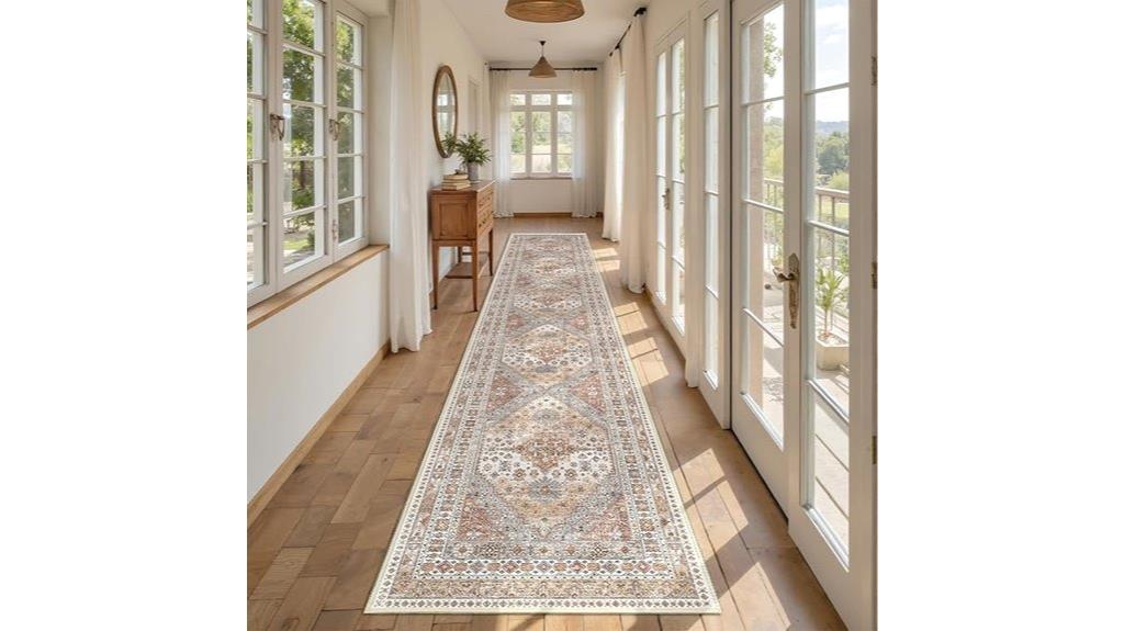 washable vintage hallway rug