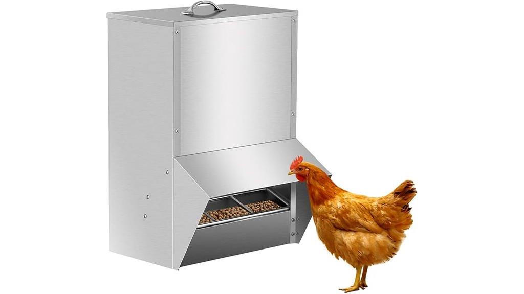 weatherproof galvanized poultry feeder