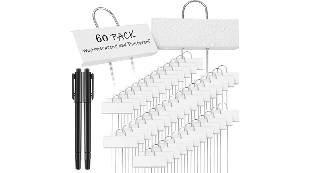 white metal plant labels