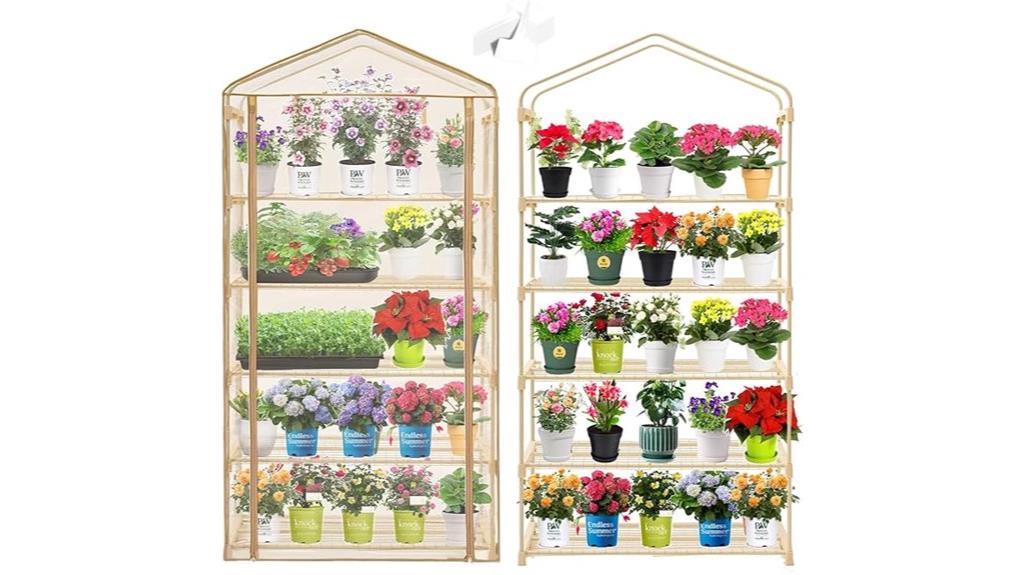 wide mini greenhouse tiers