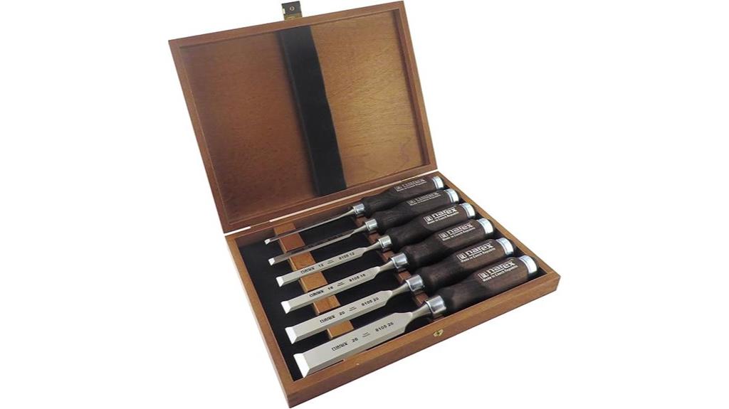 woodworking chisels in box