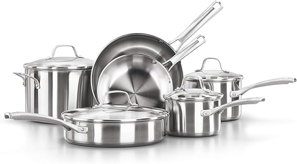 10 piece stainless steel cookware
