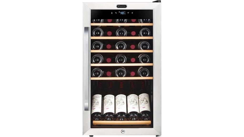 34 bottle freestanding wine cooler