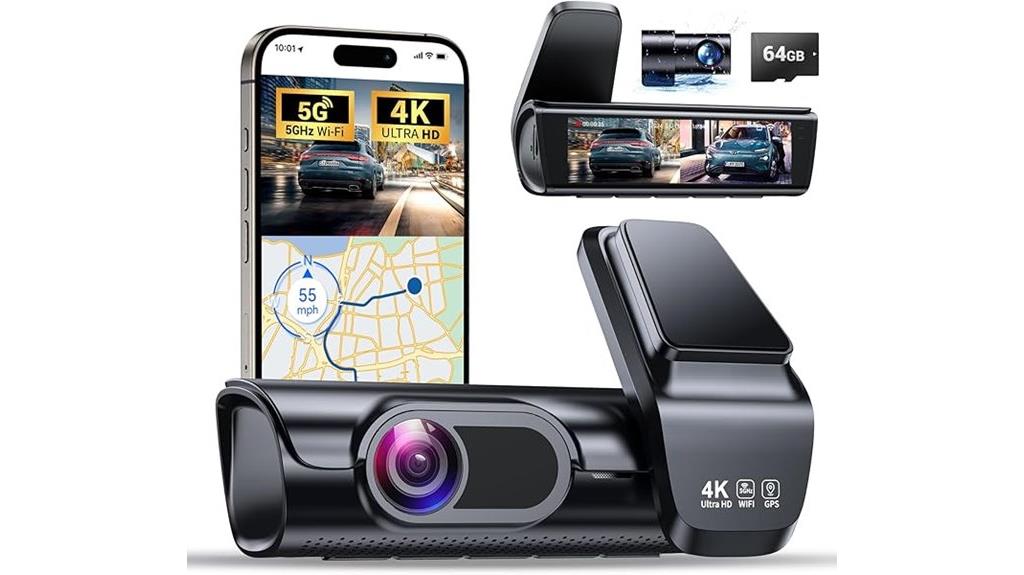 4k front rear dashcam