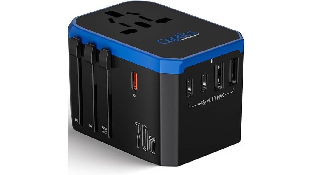 70w gan travel adapter