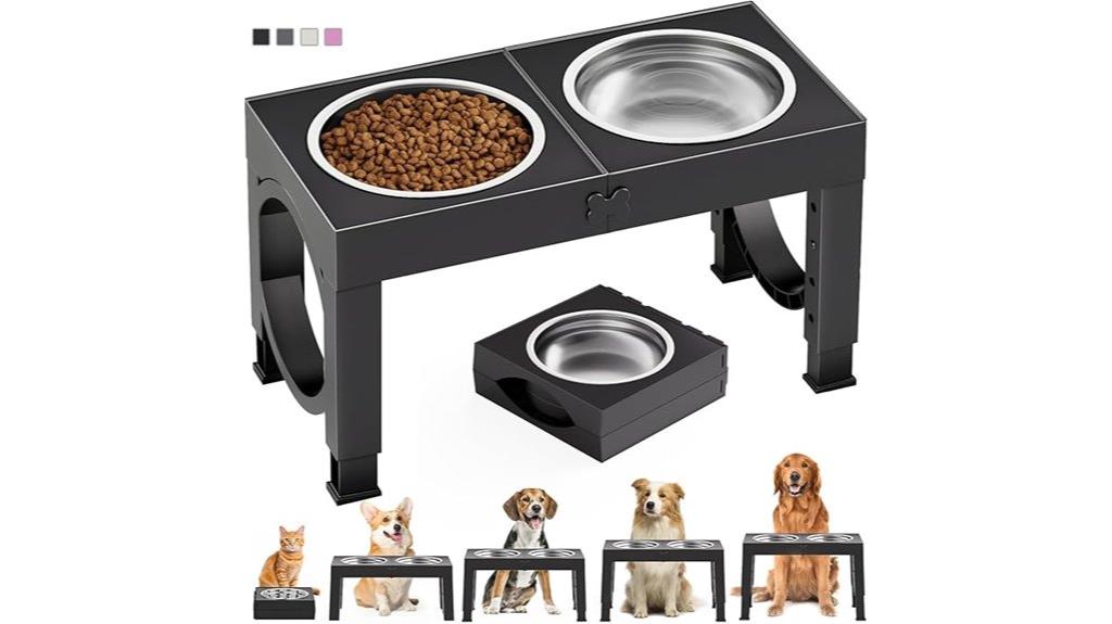 adjustable elevated dog bowl