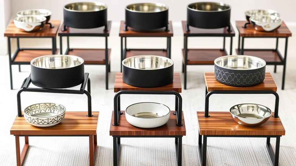 adjustable elevated pet bowls