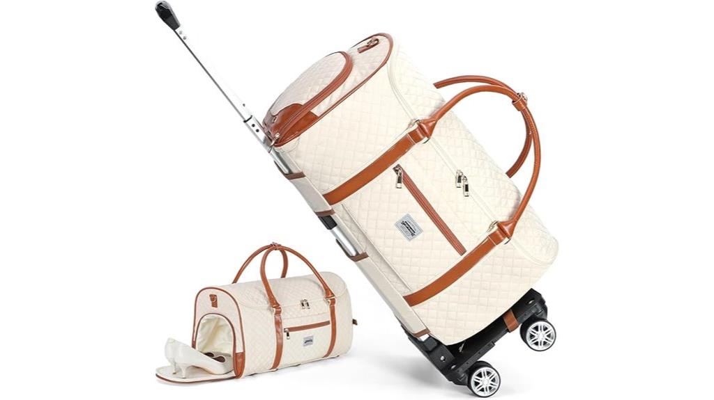 beige travel garment bag