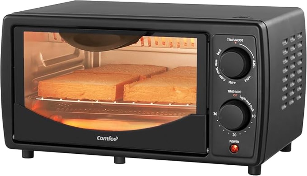black countertop toaster oven