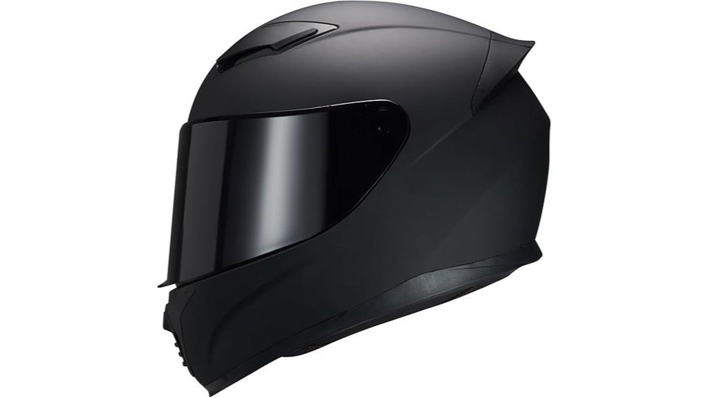 black visor motorcycle helmet