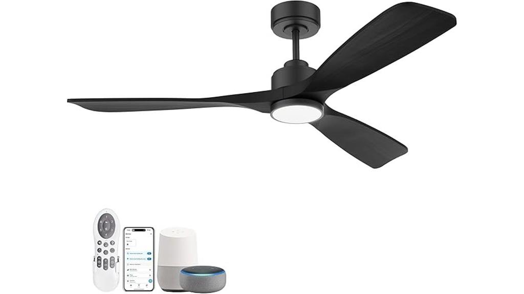black wifi ceiling fan