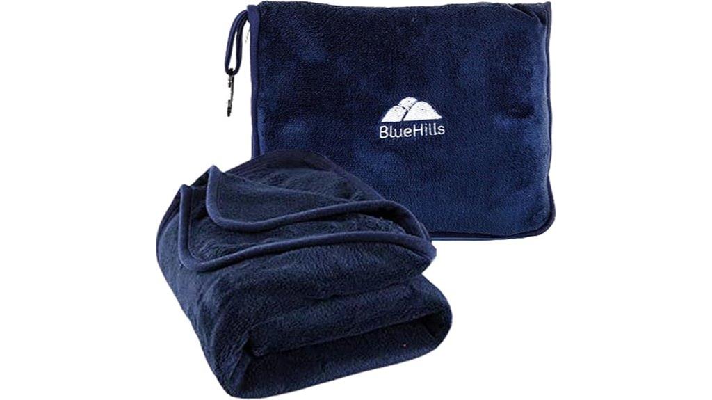blue navy travel blanket