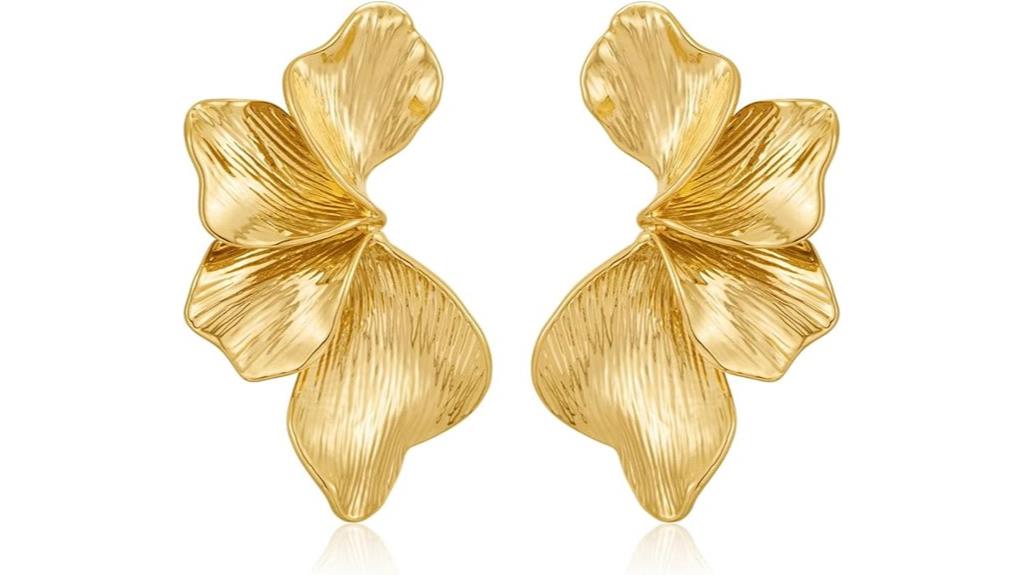 bold gold statement earrings