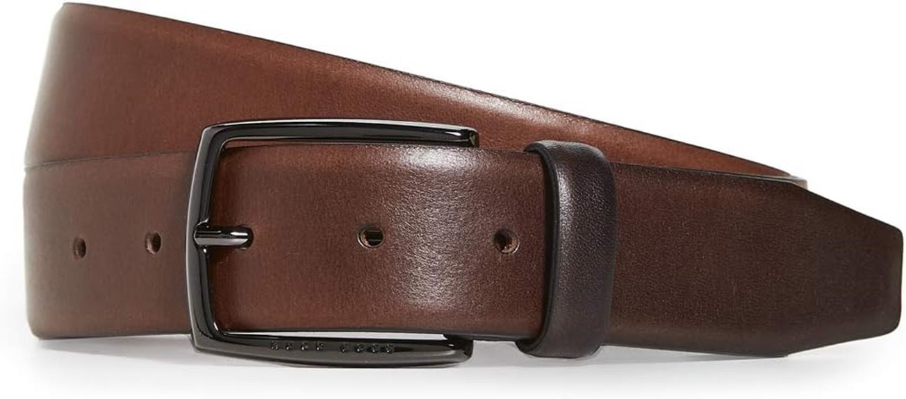 boss mens leather belt