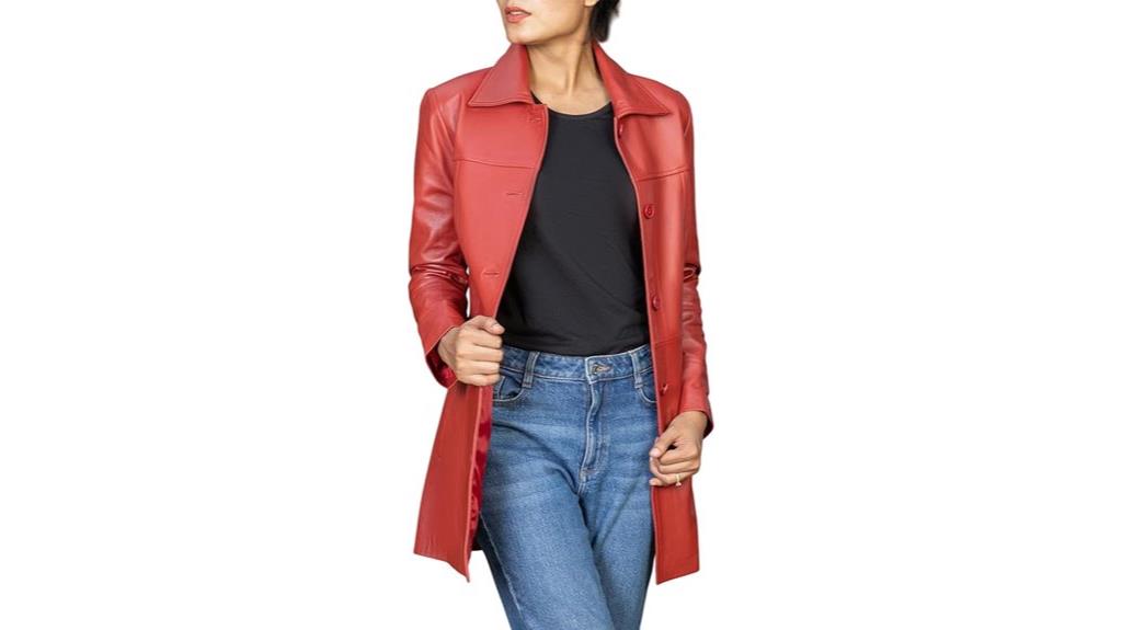 casual lambskin leather coat