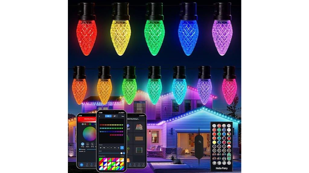 colorful remote controlled outdoor lights