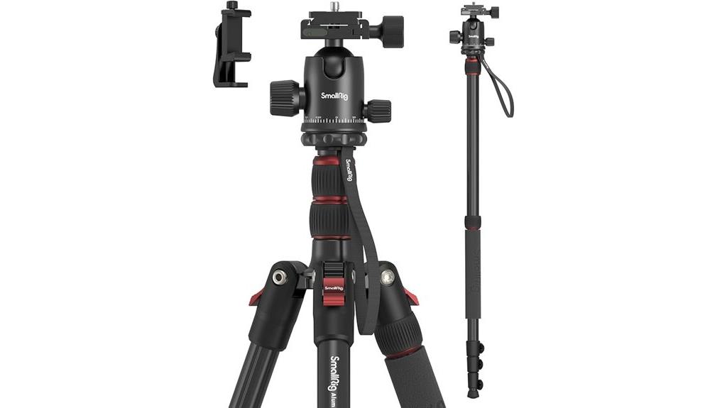 compact aluminum tripod with ball