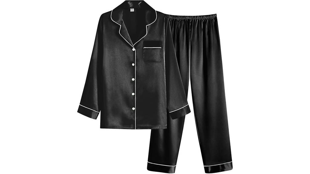 elegant satin pajama set