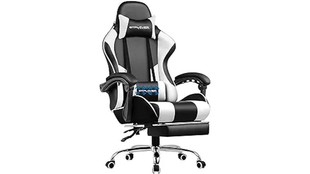 ergonomic gaming chair with footrest