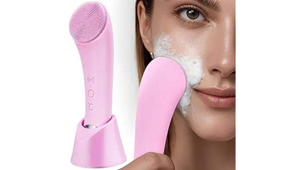 facial brush with heat