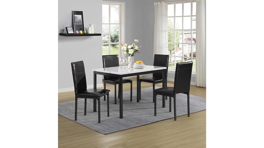 five piece metal dining set