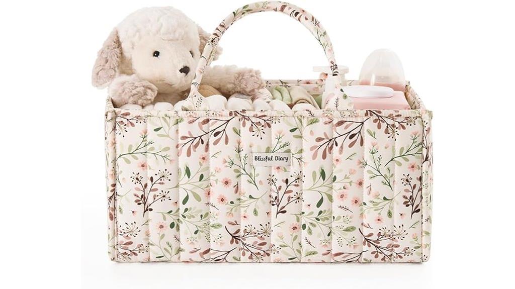 floral diaper caddy organizer