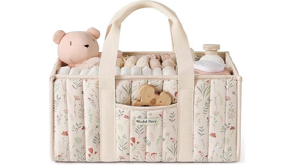 floral diaper caddy organizer