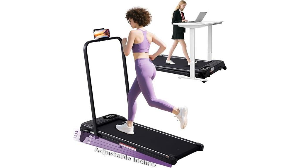 foldable treadmill with handle