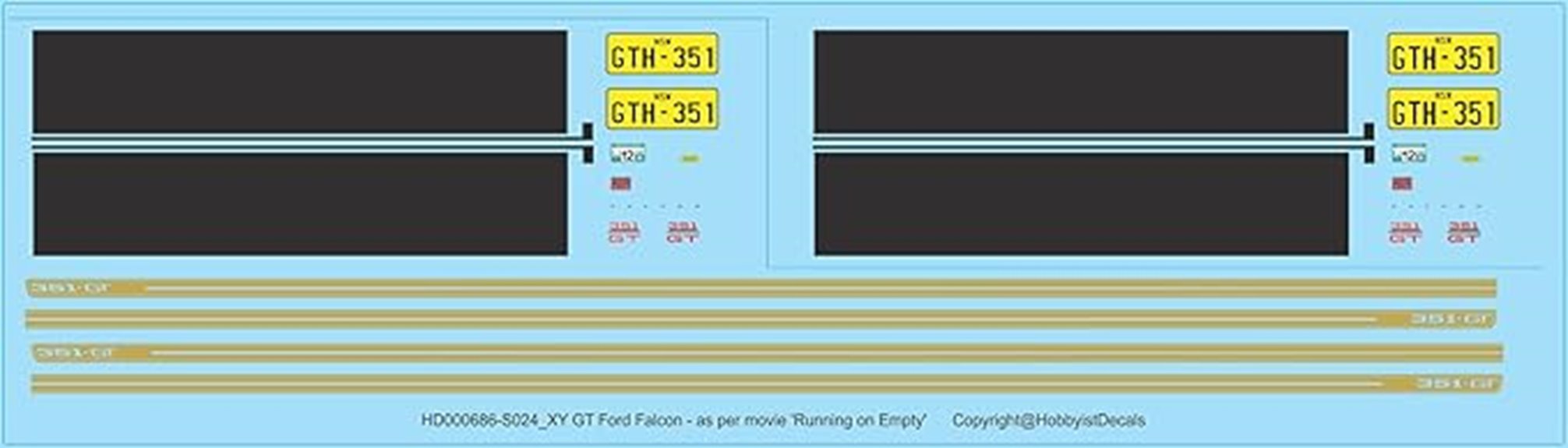 ford falcon waterslide decals
