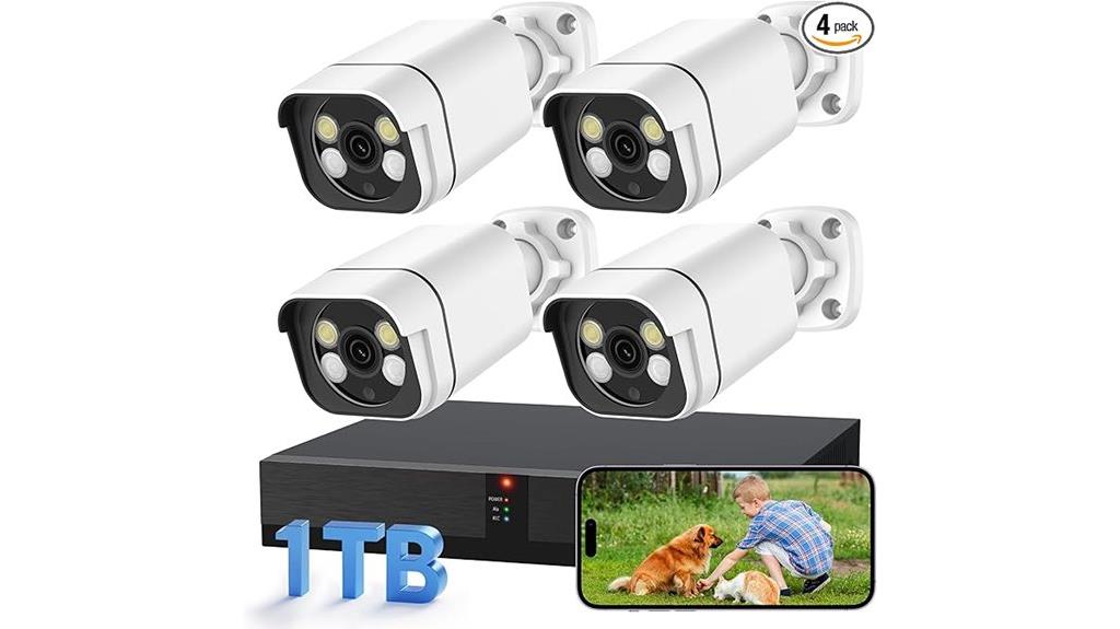 four cameras 4k nvr