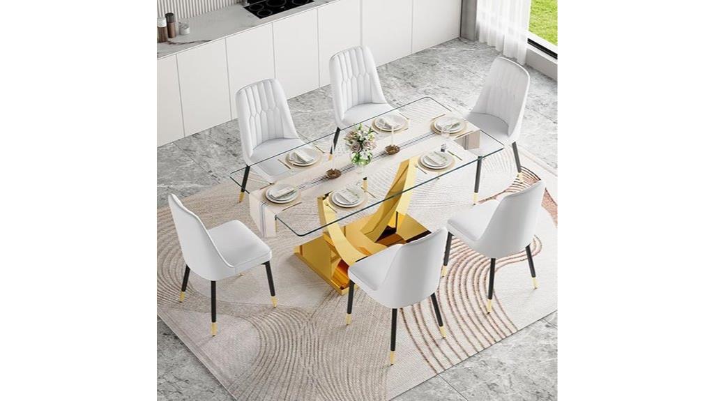 glass dining table set