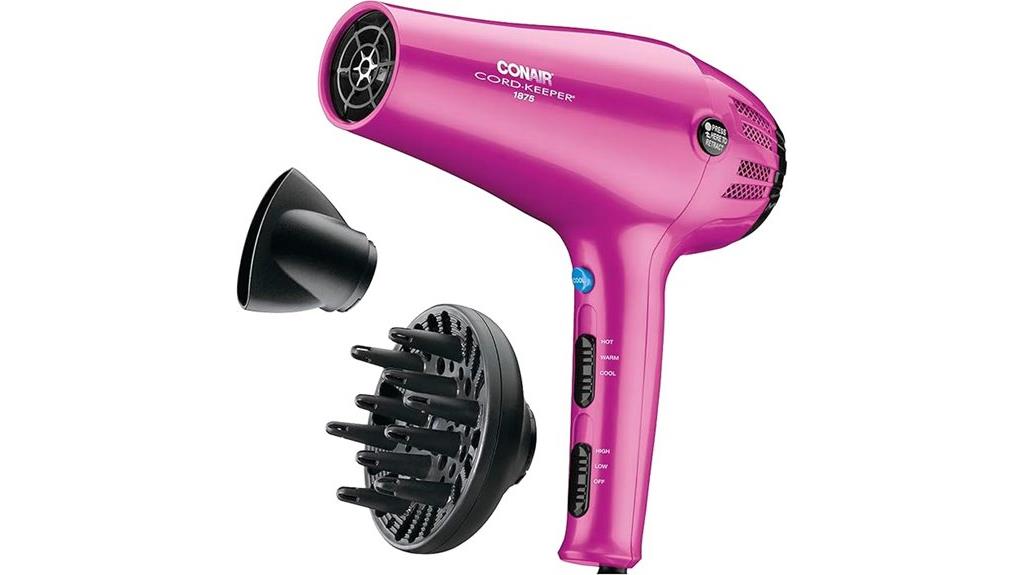 hair dryer with retractable cord